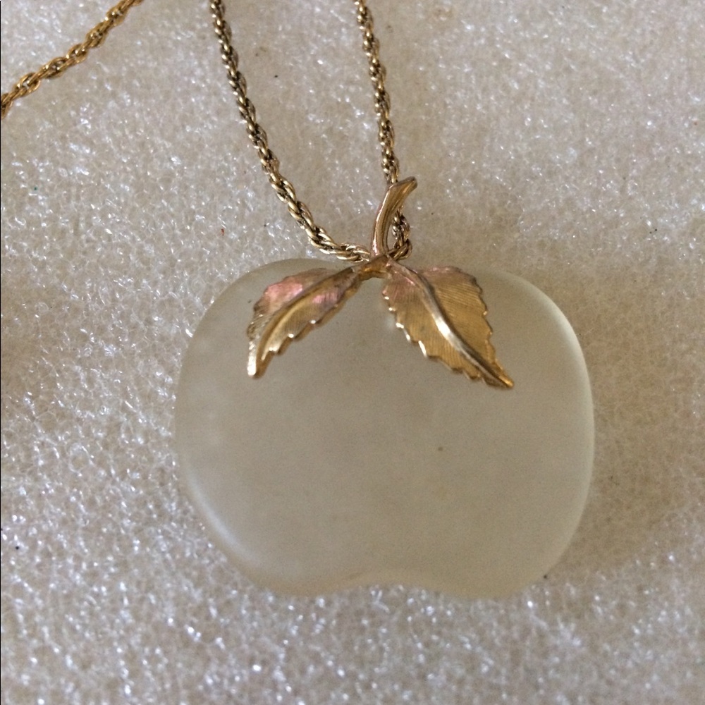 Vintage Avon lucite apple necklace